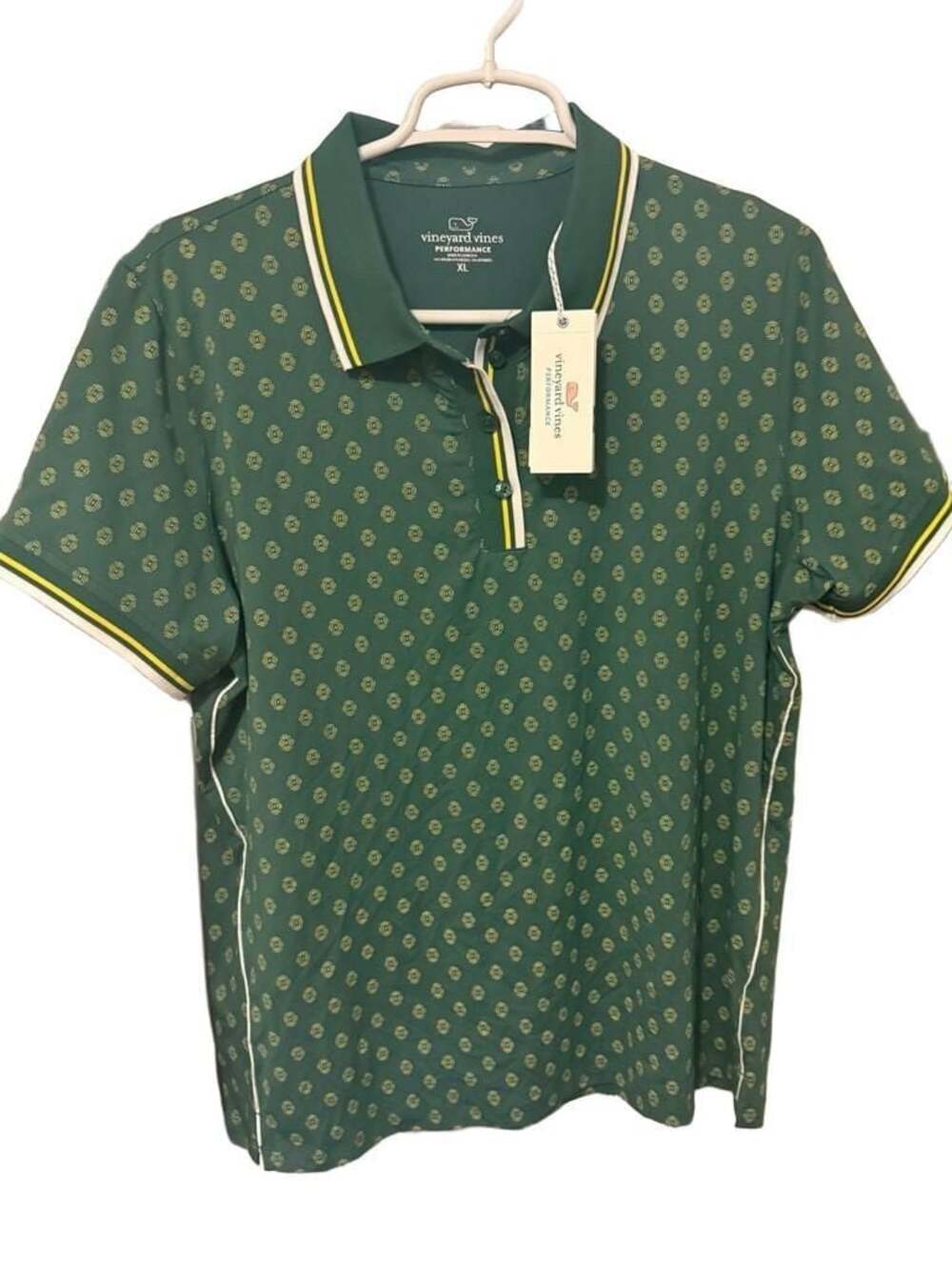 Vineyard Vines Golf Core Polo Shirt LNS FLRD MCR Green Size XL NWT